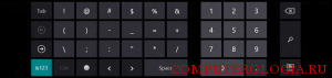 Расположение символов и цифр на экранной клавиатуре